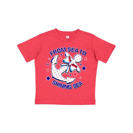 

Inktastic From Sea to Shining Sea with Patriotic Anchor and Bow Gift Toddler Boy or Toddler Girl T-Shirt