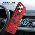 thumbnail image 5 of Allytechgroup for iPhone 15 Pro Hybrid Durable Protective Case with 360 Degree Rotatable Ring Stand Holder, Fit Magnetic Car Mount Wireless Charging, Hard PC Back Cover Shockproof Case, Red, 5 of 8