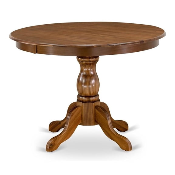 HBT-AWA-TP East West Furniture Amazing Dining Room Table with Acacia Walnut Color Table Top Surface and Asian Wood Modern Dining Table Pedestal Legs - Acacia Walnut Finish