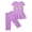 Purple, variant on Einccm Girls 2 Piece Summer Outfit Set - Floral Print Short Sleeve A-Line Top and Elastic Waist Capri Pants with Bows - Casual Playwear for Toddlers 1-10 Years