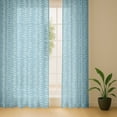 thumbnail image 6 of Vargottam Blue Stroke Textured Design Sheer Curtains for Short Windows - Set of 2 Panels, 63", Grommet Top, Printed Georgette, Light Filtering Drapes for Kitchen or Bedroom, 6 of 9