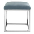 thumbnail image 4 of Modern Contemporary Urban Design Living Room Lounge Club Lobby Accent Chair Ottoman, Velvet Fabric Metal Steel, Blue, 4 of 5