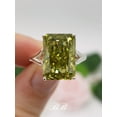 thumbnail image 2 of 14x10mm Peridot Crushed Ice Radiant Cut, Solitaire Statement Ring, 5A Quality Cubic Zirconia, 2 of 5