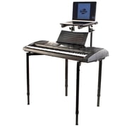 Double Piano Keyboard Stand - 2Tier Studio Stage Mixer Laptop Mount DJ Turntable