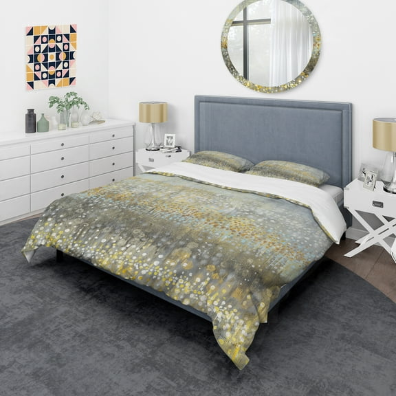 Designart 'Glam Rain Abstract IV' Glam Duvet Cover Set