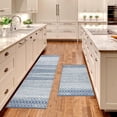 thumbnail image 2 of Boho Moroccan Kitchen Rug and Sets 2 Piece Non Skid Washable mat for Kitchen mats for Floor Farmhouse Black Bohemian Kitchen Decor (Blue), 2 of 6