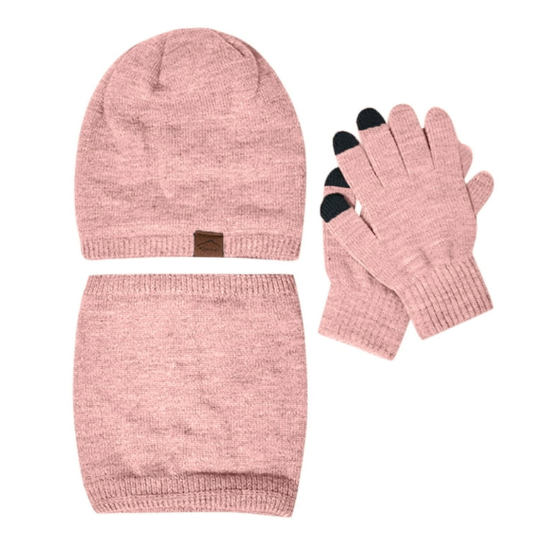 PFFY Unisex Beanie Hats 2-Pack | Knit Winter Beanies For Men & Women | Black And Pink Set