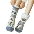 thumbnail image 2 of Winter Kids Fuzzy Slipper Socks Girls Boys Thermal Warm Non-Skid Home Socks，Gifts for Christmas Stocking, 2 of 8