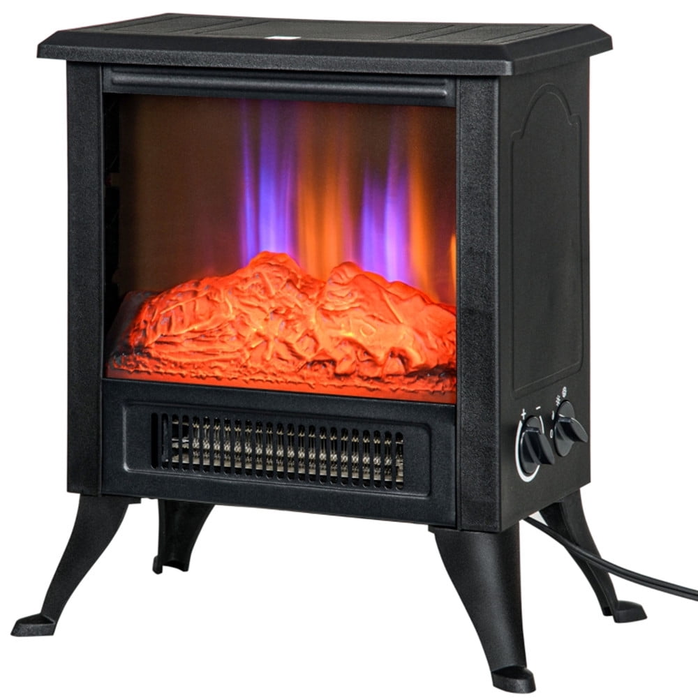 Electric Fireplace Heater LED Flame Fireplace Stove with Thermostat