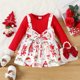 thumbnail image 1 of Vestido navideño con lazo decorativo en 3D para niña, 1 of 5