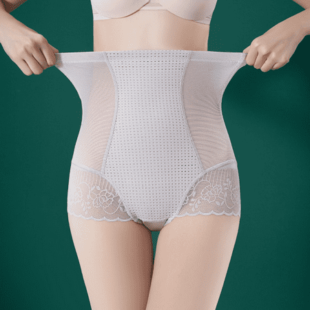 Fulorrnie Underwear for Women Plus Size Seamless Tummy Control Postpartum Panties High Waist Elastic Banded Stretchable Panty  Grey  M