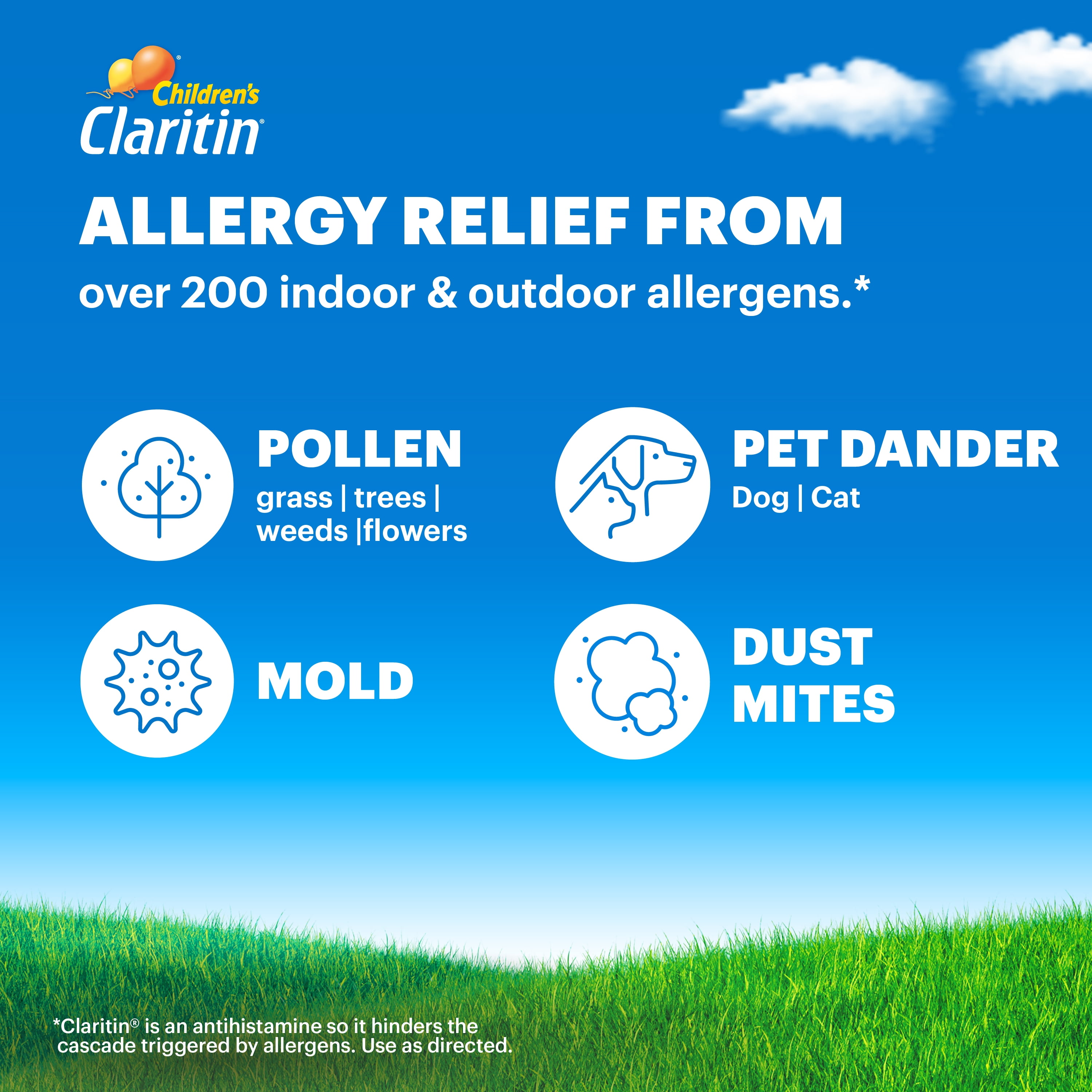 Children's Claritin 24 Hour Non-Drowsy Allergy Relief, Grape Chewable Tablets, Dye-free, 30 Count