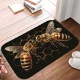 thumbnail image 6 of 1pc Two Bees on Honeycomb Absorbent Non-Slip Bathroom Thickened Flannel Rug Decor,Soft,Quick Drying,Suitable For Indoor/outdoor Use,Bathrooms,Bedrooms,Kitchens,Terrace,Laundry Rooms,16"x24", 6 of 9