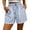 *Light Blue, variant on Women's Striped Elastic Waist Drawstring Shorts,Casual Shorts with Pockets Red,Women's Plus L