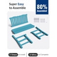 thumbnail image 2 of Stoog Outdoor Bench, 2-Person Park Garden Bench with Armrest, Loveseat Porch Chair with 800 lbs Capacity, HIPS All-Weather for Patio Porch Backyard, Blue, 2 of 7