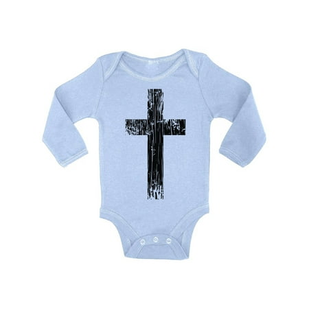 

Awkward Styles Black Cross Baby Bodysuit Christ Long Sleeve for Newborn Babies Christian Cross Clothes for Baby Boys Christian Bodysuits for Baby Girls Jesus Clothing for Baby Kids Cross One Piece