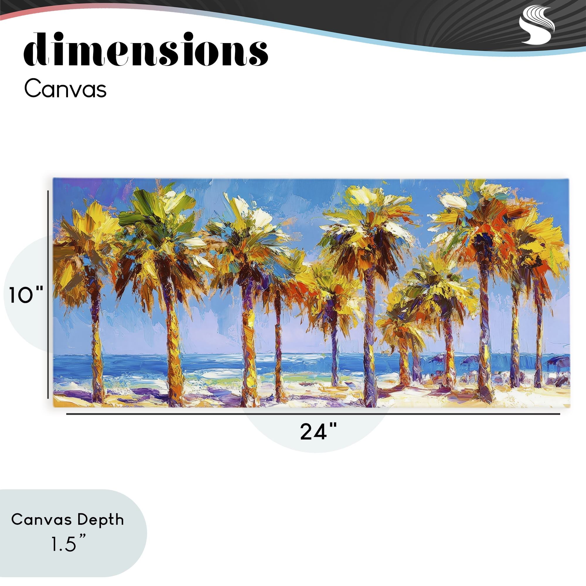 Stupell Industries Many Palm Trees on Beach Canvas Wall Art, design by Petal Prints Design