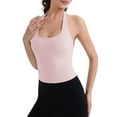 thumbnail image 2 of Women'S Halter Crop Top V Neck Workout Going Out Tank Top Sleeveless Backless Trendy Summer Camisole Ballet Powder L, 2 of 8