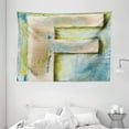 thumbnail image 1 of Letter F Tapestry, Damaged Worn Uppercase F Printing Symbol Antique Letterpress Block Typeface, Wall Hanging for Bedroom Living Room Dorm Decor, 80W X 60L Inches, Green Blue Tan, by Ambesonne, 1 of 2