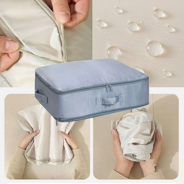 uhnmki Sac de Rangement pour Couette en Satin Sac de Compression pour Couette en Soie Sac de Rangement pour Veste et Literie
