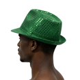 thumbnail image 5 of Sparkly Sequin Fedora Hat Unisex Shiny Glitter Trilby for Halloween Carnival Stage Show Photo Prop Party Event, 5 of 6