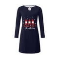 thumbnail image 3 of CEHVOM Robe à Enfiler à Manches Longues à Col Rond Décontractée pour Femmes, Imprimé de Noël Aguichant, Mode, Solde, 3 of 4
