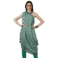 thumbnail image 2 of Moomaya Women's Printed One-Shoulder Cowl Kurti Sleeveless Dress Boho Party Designer Clothing, 2 of 7