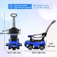 thumbnail image 3 of Aosom 2 In 1 Kid Ride on Push Car Stroller Sliding Ride on Car with Horn Music Light Function Secure Bar Ride on Toy for Boy Girl Toddlers 1-3 Years Old Blue, 3 of 10