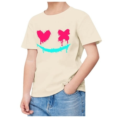 

Girls Graphic Tees Printed Short Sleeve T Shirt Girl T-Shirts for Kids
