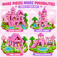 thumbnail image 5 of HXFOU 150PCS Pink Castle Magnetic Building Blocks for Kids, STEM Magnetic Cubes Blocks Toyfor Kids Ages 3+, 5 of 9