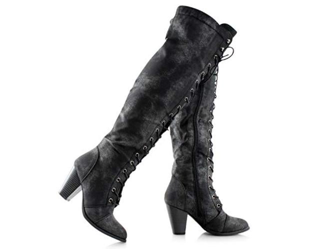 chunky heel riding boots