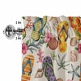thumbnail image 3 of Window Valance for Kitchen,Vintage Summer Slippers Sea Stars Corals Rod Pocket Curtain Valances Short Curtains Drapes Panel,Marine Life Flower Window Treatment Topper for Living Room Bathroom Bedroom, 3 of 9