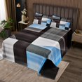 thumbnail image 2 of Erosebridal Chic Abstract Quilt Sets for King Size Bed, Blue Bed Set, Rectangle Geometry Decor 3 Pieces, 2 of 5