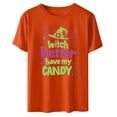 thumbnail image 2 of GaThRRgYP Womens Tops Clearance under $5,Plus Size Tops for Women Short Sleeve Crewneck Shirts,Halloween Day Shirts Womens Printed T-Shirt Short Sleeve Graphic Tees Orange L, 2 of 3