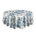 thumbnail image 5 of Pioneer Flower Floral Print Pattern Round Tablecloth 60"x60",Wrinkle Wipeable Table Cloth for Kitchen Dining Room Picnic Patio Party, 5 of 6