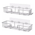 thumbnail image 1 of Cesta de almacenamiento Toystoory 2 piezas organizador autoadhesivo acero inoxidable, 1 of 6