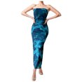 thumbnail image 1 of WILLBEST Vestidos con Curvas para Mujer Vestido Estampado sin Mangas, Ajustado, sin Tirantes y con Abertura Hacia Abajo Grande​​, 1 of 3