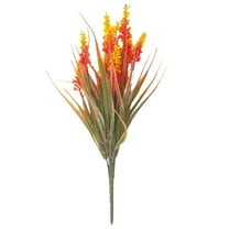 Artificial Fake Plants Flowers for Outdoors Fall Decor, Fall Leaves Faux Lavender Flowers for Autumn Decoration, Fake Shrubs Uv Resistant Planter No Fade for Garden Porch Balcony(Brown) Harlik