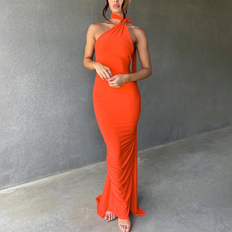 Kilaqueen Wedding Guest Dresses for Women One Shoulder Sleeveless Corset  Pleated Backless Maxi Dress for Elegant Party Cocktail - Walmart.com