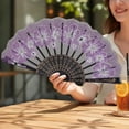 thumbnail image 7 of Byfri 6 Pack Glitter Floral Folding Hand Fans Chinese Vintage Sparkle Handheld Fans for Weddings Dance 42x24cm, 7 of 7