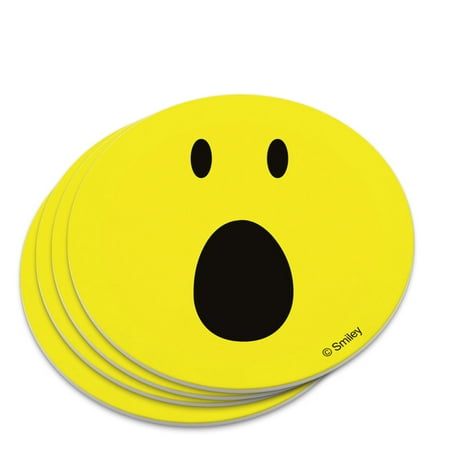 

Smiley OMG Surprised Shocked Yellow Face Novelty Coaster Set
