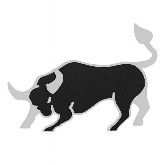 Universal Emblem Badge Decal Sticker Black Bull 3D Dual Layer Stainless Steel