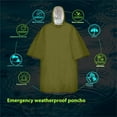 thumbnail image 6 of Harlier Emergency Rain Poncho and Storage Bag, Green Thermal Mylar Space Blanket Sack Survival Kit for Car Activities Hiking Camping Gear Equipment, 6 of 7