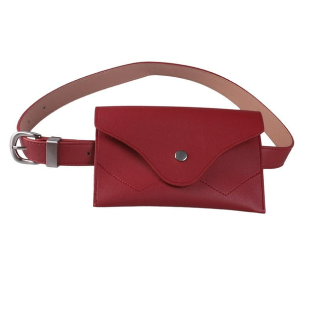 Bolso De Cintura De Hebil Del Bolso De Cintura De s Mujeres De Senora Con Cartera De Correa Del Cuero De rojo Soledad Billetera de cintura para mujer Walmart en linea