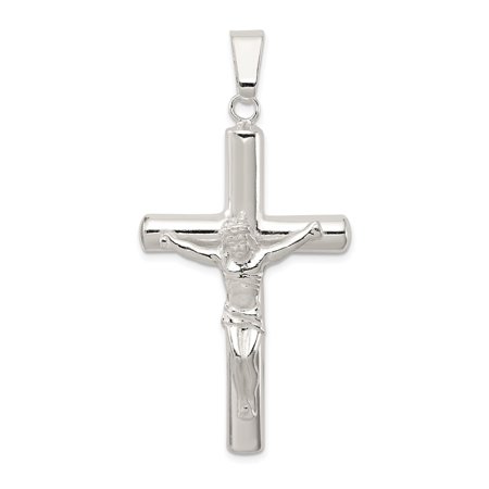 925 Sterling Silver Crucifix Cross Pendant Charm, Polished Christian Religious