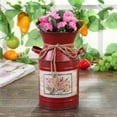 thumbnail image 2 of Qocolhg Shabby Metal Vases Rustic Milk Can Jug Vintage Farmhouse Bucket Decorative French Bucket Pots Primitive Flower Holder for Wedding Table Centerpiece Decorations, Clearance, Red, 2 of 6