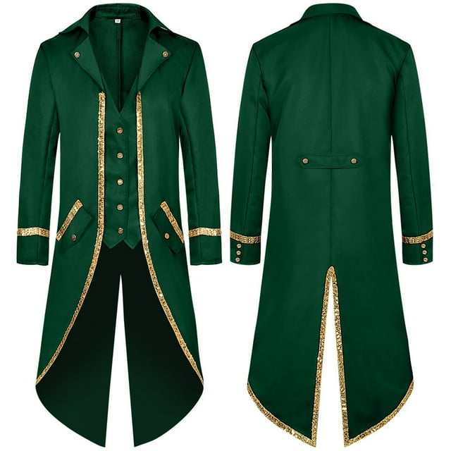 Men's Stylish Tailcoat Jacket Halloween Gothic Formal Coat for Daily Wear Stage Performance Slim Fit Elegant Design