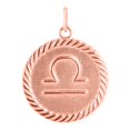 thumbnail image 2 of Reversible Libra Zodiac Sign Charm Coin Pendant Necklace in Solid Gold (18 Inches), 2 of 3