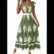 thumbnail image 1 of Vestidos de Verano para Mujer 2025, Vestidos Casuales con Mangas con Volantes, Vestidos de Playa Bohemios, Verde , S, 1 of 6
