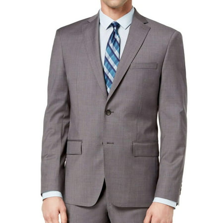 DKNY Suits & Suit Separates - Charcoal Mens Notch-Collar Two Button ...